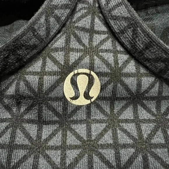 LULULEMON 8 Power Y Tank Luon Tri Geo Printed Inkwell Black Racerback Top - Picture 6 of 9